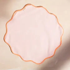 Cotton Wavy Placemat - Pink Edge