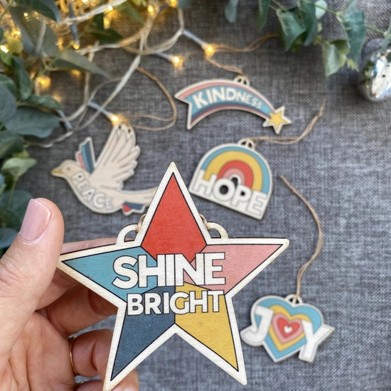 Shine Bright Star Wooden Decoration image 1