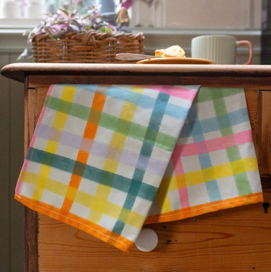 Bright Gingham Tea Towel