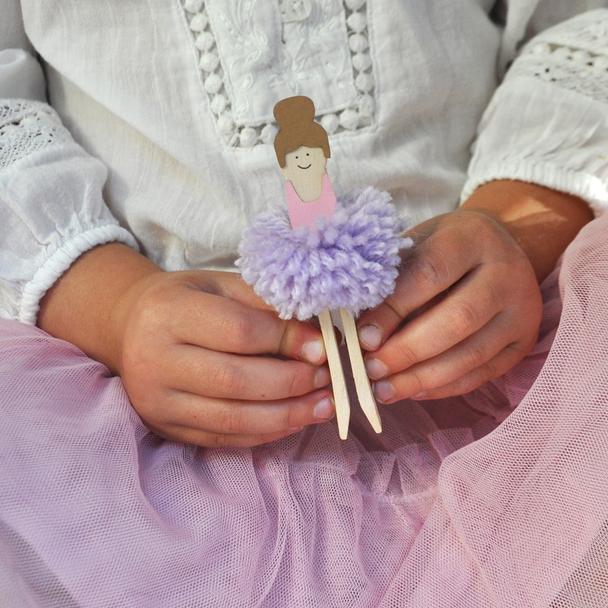 Make Your Own Pom Pom Ballerina Peg Doll Kit image 0