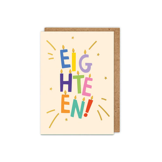 EIGHTEEN! Gold Foiled Birthday Card image 0