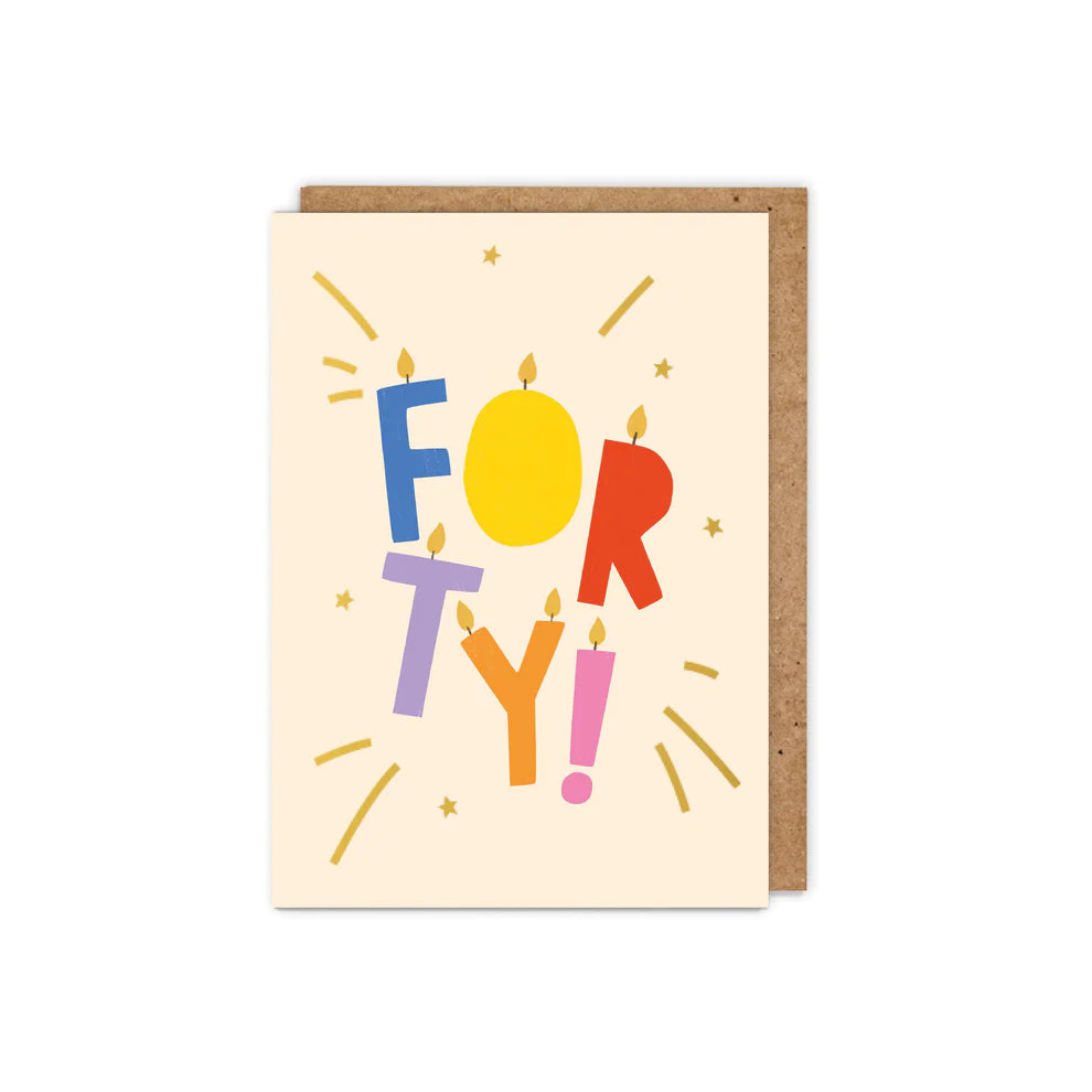 FORTY! Gold Foiled Birthday Card image 0