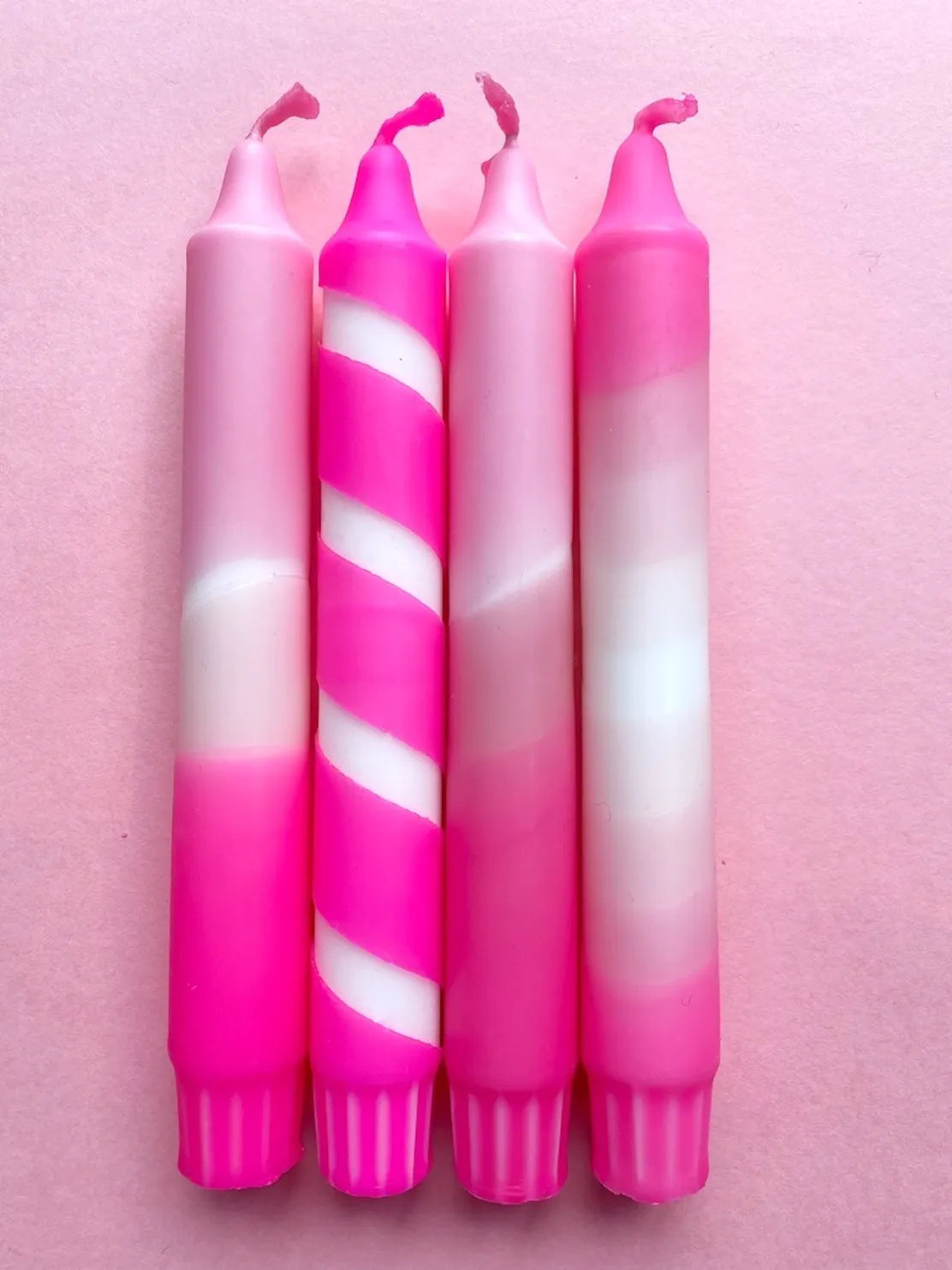 Pucker Up Pink Dip Dye Candle Set of 4 - Valentine's image 0