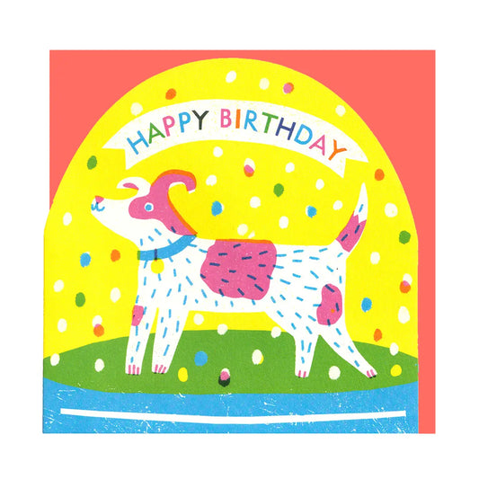 Happy Birthday Dog Large Snowglobe Card image 0