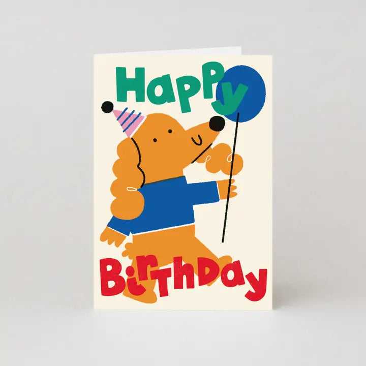 Poodle Happy Birthday Card by Isa Pirracas