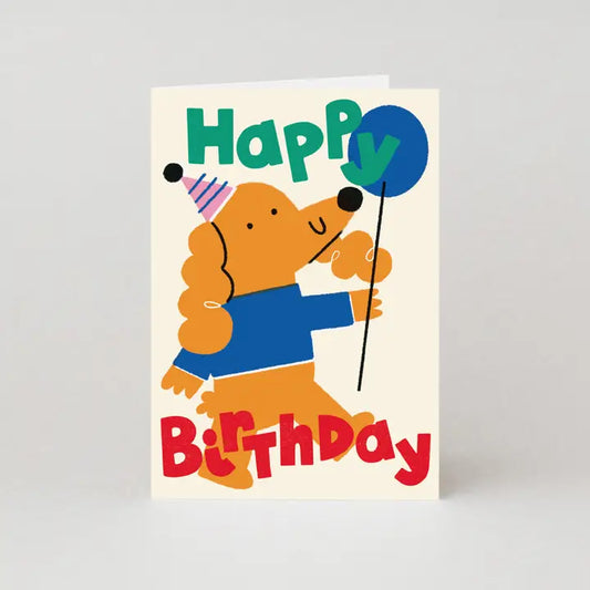 Poodle Happy Birthday Card by Isa Pirracas