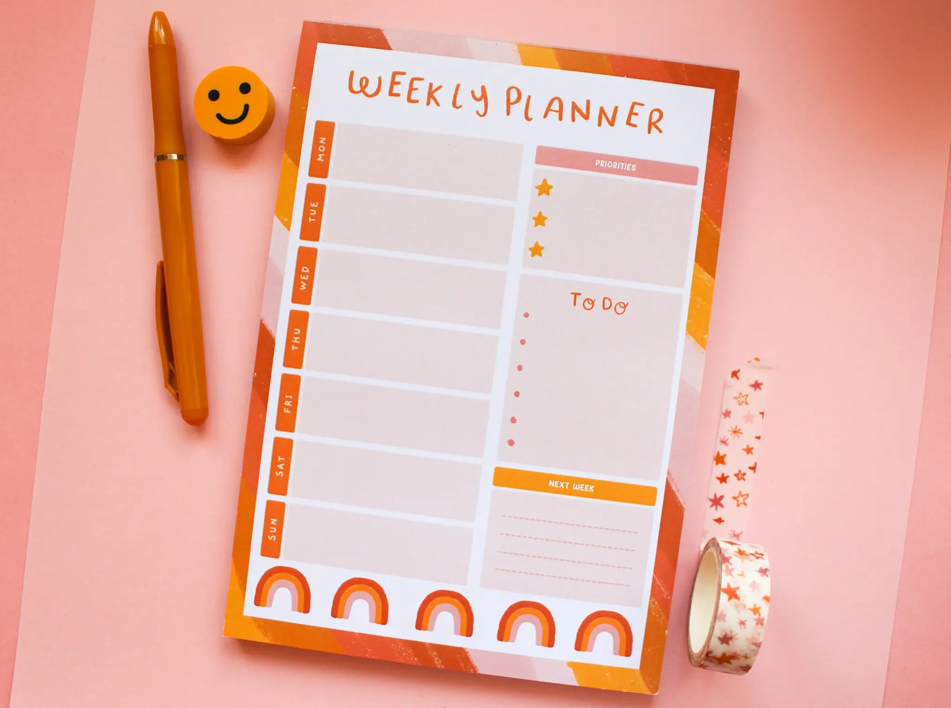 Rainbow Weekly Planner A5 Notepad image 0