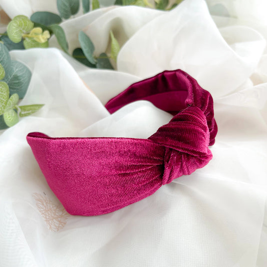 Knot Headband - Pink Velvet image 0