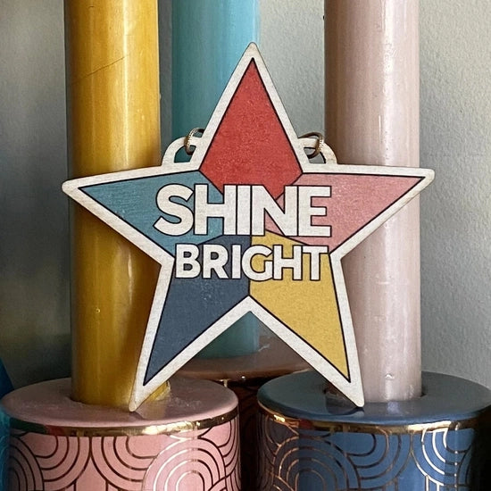 Shine Bright Star Wooden Decoration image 2