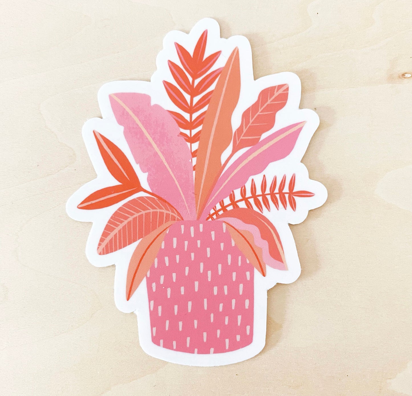 Pink Leaves Sticker image 0