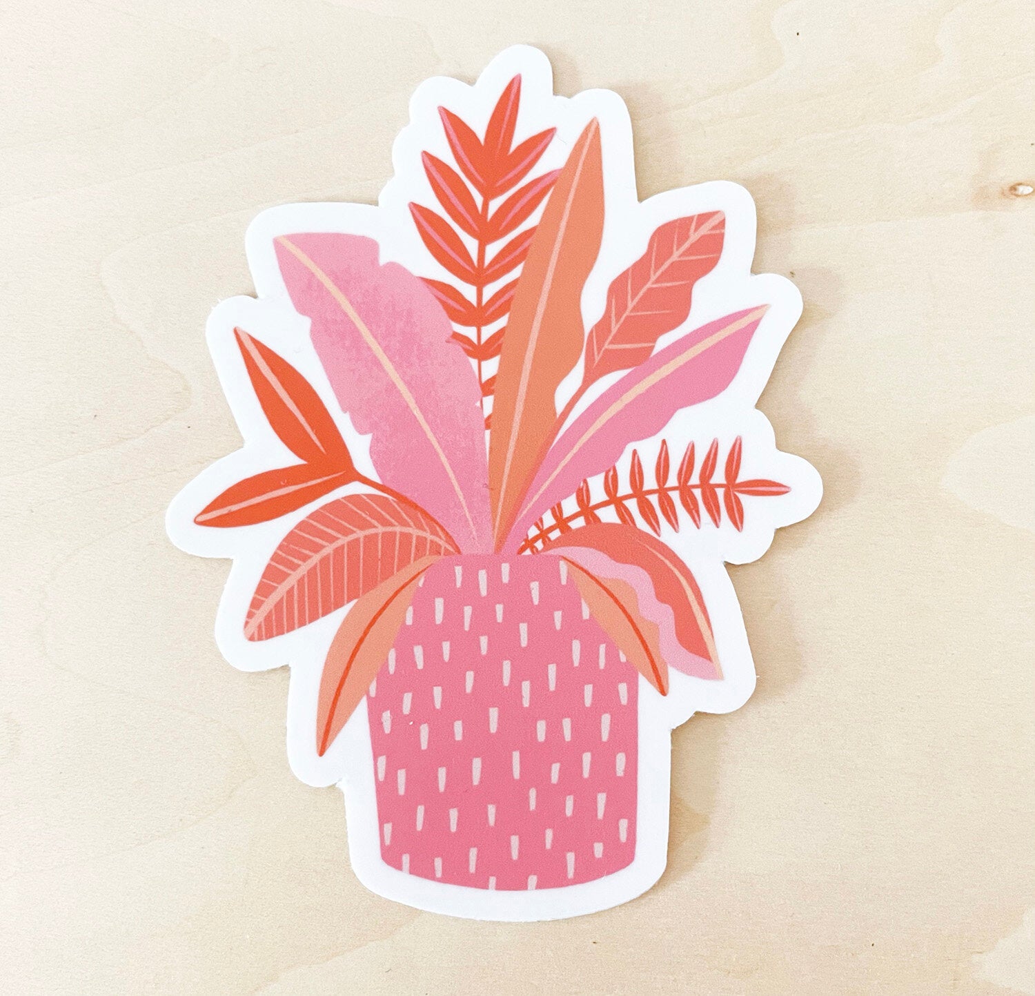 Pink Leaves Sticker image 0