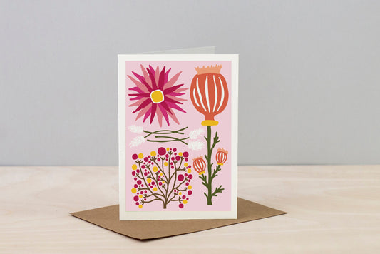 All Occasions Greeting Card - Dried Flowers (Pink)