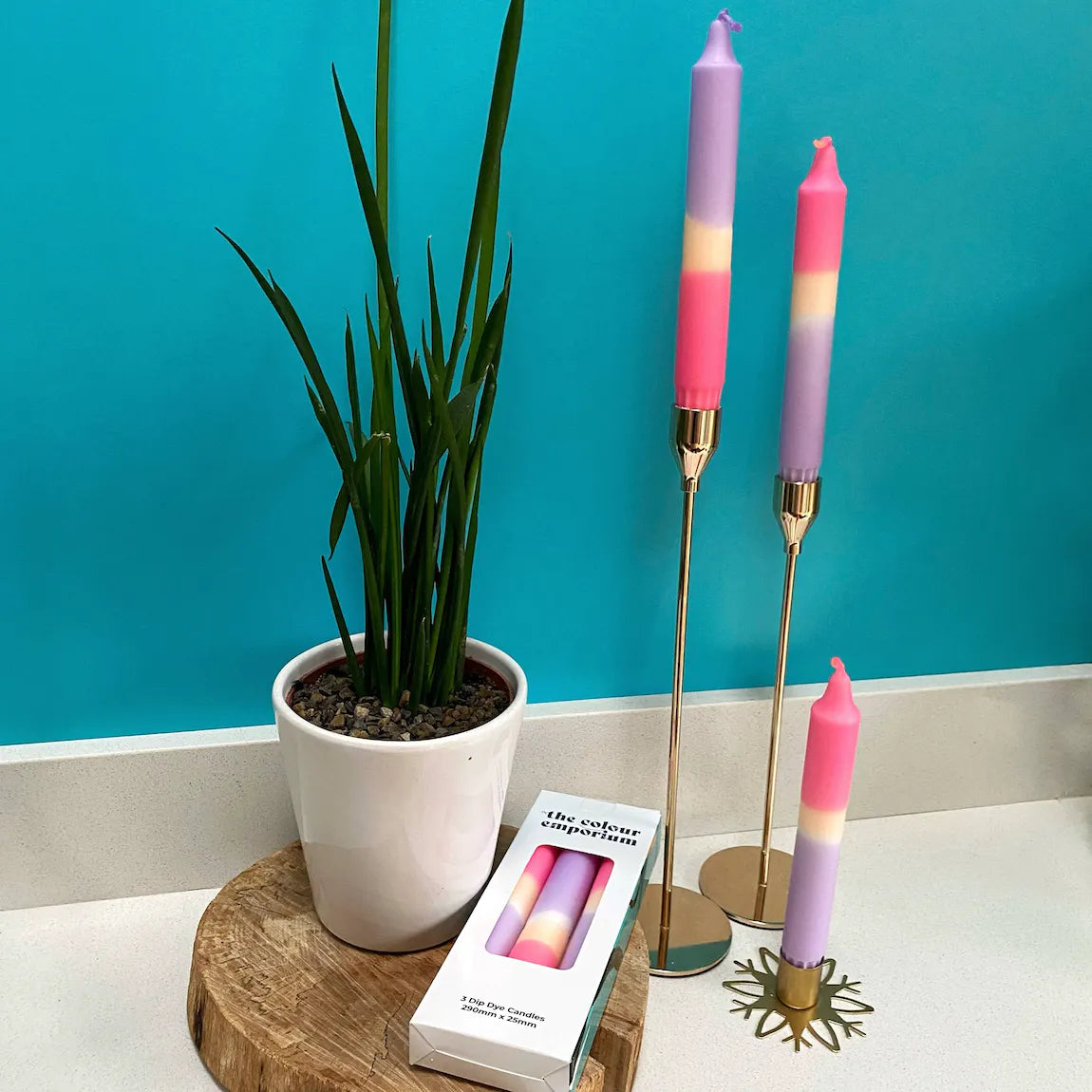 Tutti Frutti Dip Dye Candle Trio image 1