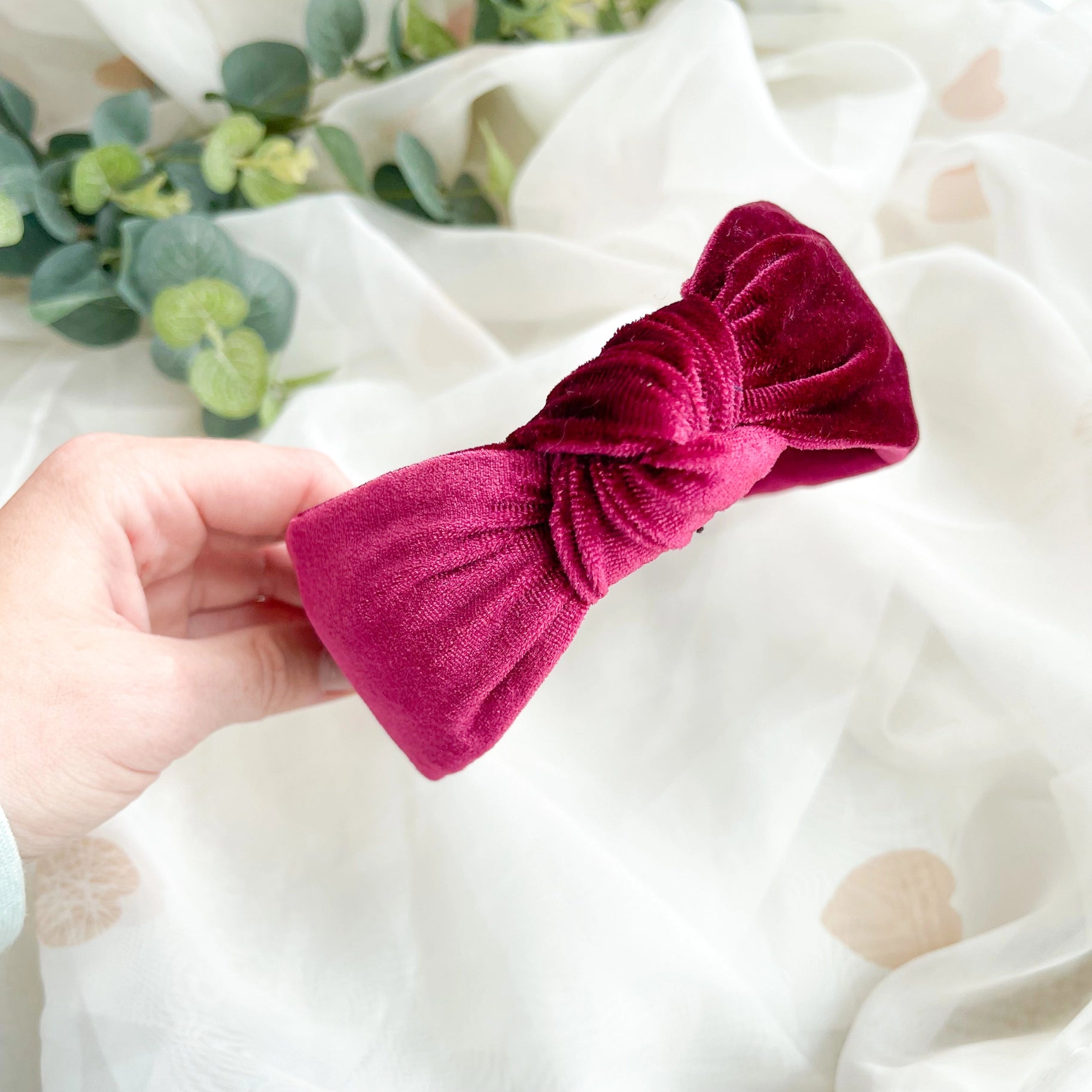 Knot Headband - Pink Velvet image 1