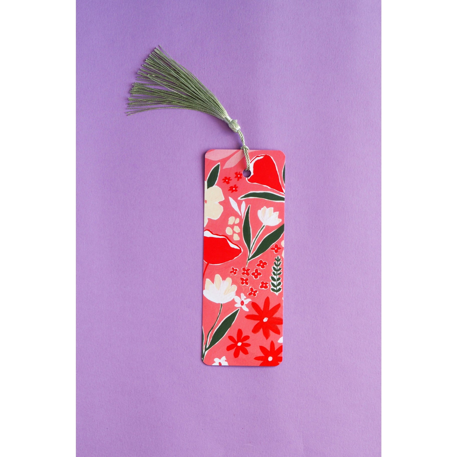 Pink Floral Tassel Bookmark image 0