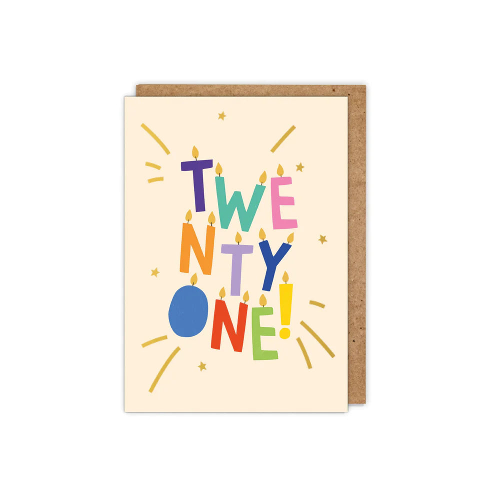 TWENTY ONE! Gold Foiled Birthday Card image 0