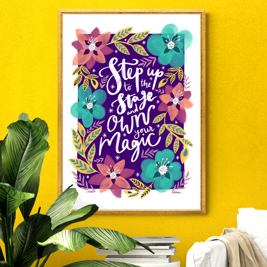 Step Up and Own Your Magic A4 Art Print image 0