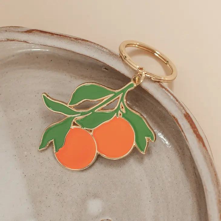 Oranges Enamel Keychain image 0