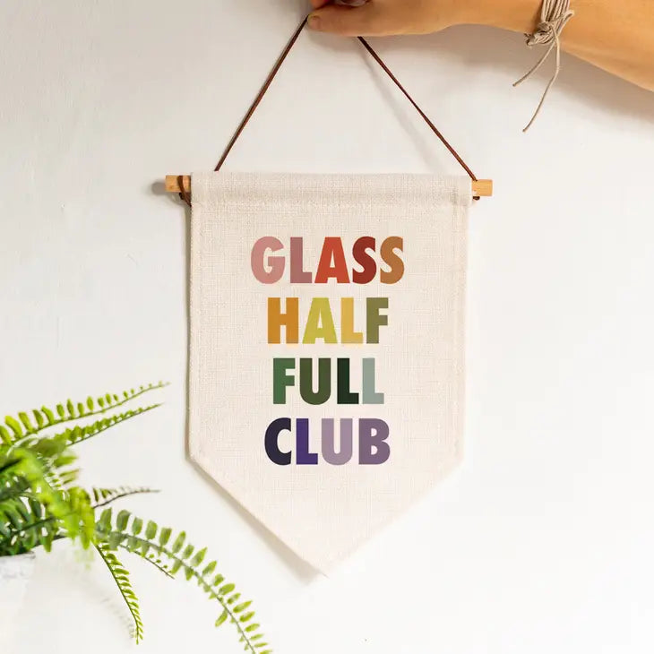 Glass Half Full Club Wall Banner Flag image 0