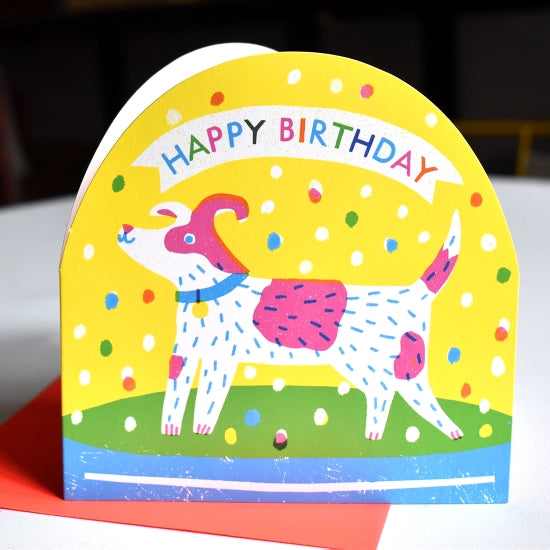 Happy Birthday Dog Large Snowglobe Card image 1