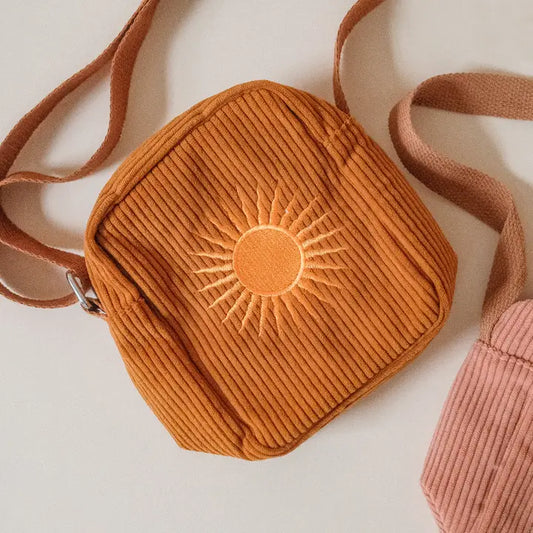 Corduroy Crossbody Bag in Burnt Orange