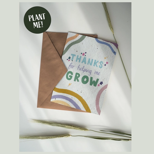 Thanks For Helping Me Grow Plantable/ Teacher Thank You Card image 0