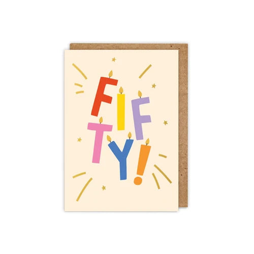 FIFTY! Gold Foiled Birthday Card | October Sunshine